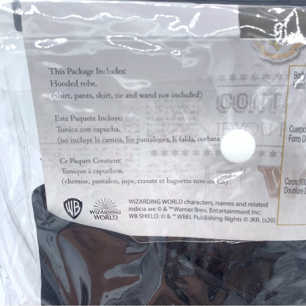 Nwt~ One Size Adult Os Harry Potter Licensed Deluxe Robe Hogwarts Costume Robe View 5
